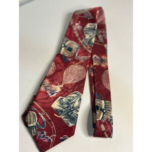 VTG Italianissimo Silk Tie 3.5" Fishing Theme Green Tropical Fish Print Neckwear